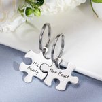 His and Hers Puzzle Piece Necklace Set