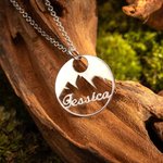 The Mountains Are Calling Name Necklace Mountain Climbing Hiking Necklace | Callie