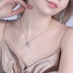 Personalized Cupid's Arrow Heart Necklace with 2 Birthstones & Names Valentine's Day Couple Gift for Women