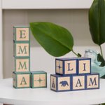 Woodland Nursery Decor Wooden Letter Blocks for Baby Set