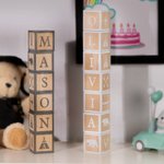 Woodland Nursery Decor Wooden Letter Blocks for Baby Set