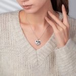 Collier Gravé Personnalisé avec Photo et Texte Pendentif en Forme de Cœur Cadeau Anniversaire pour Femme