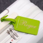 Name and Monogram Leather Luggage Tag Bag Tags | Callie