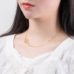 Flower Belief Sideway Name Necklace