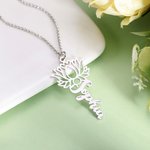 Collier Prénom avec Fleur de Lotus Pendentif Personnalisé avec Nom Croyance Yoga Cadeau d'Anniversaire pour Elle | Callie