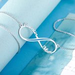 Collier à l'Infini avec Prénom Personnalisé et Ligne Bleue Cadeau d'Anniversaire pour Femme | Callie