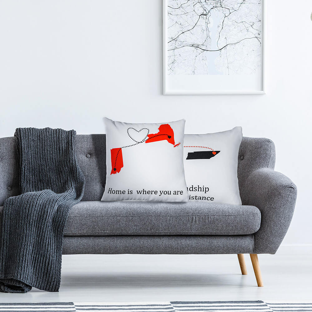 Personalized Engraved Long Distance Relation Pillow CALLIE