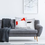 Grabado Relación a Distancia Cojín Almohada Regalo para Pareja