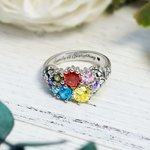 Garden Ring with Family Flower Shaped Birthstone
