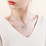 Collier de Cœur Gravé Personnalisé avec 1-13 Prénoms Pendentif Cœur et Arbre Généalogique Cadeau pour Maman Grand-Mère