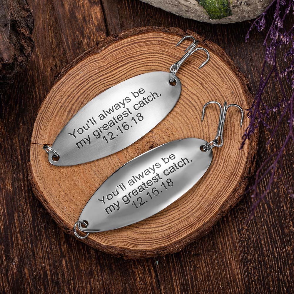 Custom Engraved Fish Hook Best Catch Hooked on You Father's Day Gift