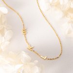 Collana minimalista in argento sterling personalizzata con iniziali catena sottile regalo di compleanno e anniversario per donne