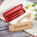 Engraved Wood Ballpoint Pen Set