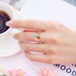 Garden Ring with Family Flower Shaped Birthstone