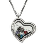 Engraved 1-7 Birthstones Family Tree Floating Living Locket for Mom and Grandma  | Callie