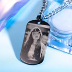 Personalized Double-Sided Photo Dog Tag Necklace Titanium Steel Jewelry Memorial Birthday Father's Day Gift for Men