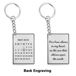 Engraved Double Names & Date Anniversary Keychain In Steel