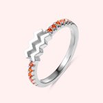 Bague d'Argent Personnalisée avec Pierre de Naissance et Signe du Zodiaque Cadeau Anniversaire Fête des Mères pour Femme