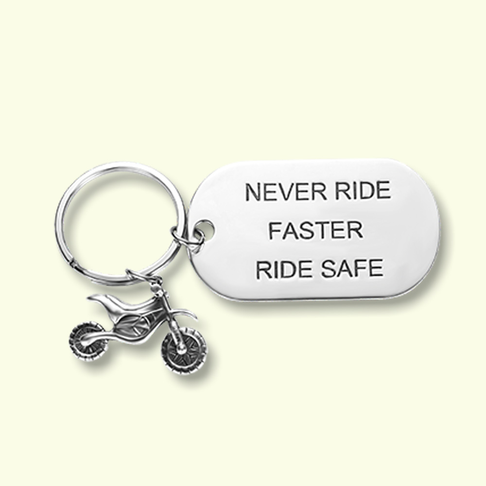 Personalized Engraved Motorcycle Keychain