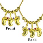 3D Mothers Necklace Baby Feet Name and Birthstone Charm | Callie
