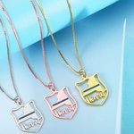 Police Badge Necklace with Name & State Map