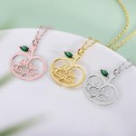 Birthstone  Apple Name Necklace