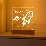 Rocket Night Light for Children Engraved Name