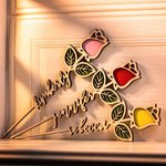 Wooden Name Rose Decoration for Women