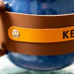 Engraved Name Enamel Mug with Leather Key Chain