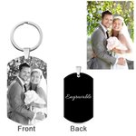Photo KeyChain for Dad Titanium Steel