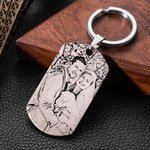 Photo KeyChain for Dad Titanium Steel