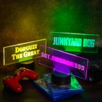 Gamer-blinkendes Namensschild LED-Lampe mit Spielschriftart