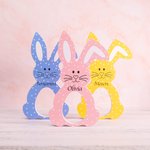 Henkilökohtainen pääsiäispupu Egg Holder nimi Desk koristelu pääsiäinen lahja lapsille