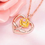 Rose in Heart Necklace for Her