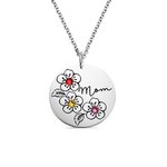 Family Birthstone Sakura Flower Necklace