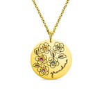 Family Birthstone Sakura Flower Necklace