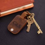 Porte-clés en Cuir Personnalisé avec Photo Calendrier Date er Nom Cadeau d’Anniversaire Noël Mariage pour Homme Femme ou Couple