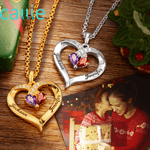 Personalisierte Sterling Silber Halskette mit Doppelten Geburtssteinen und Namen Gravur Herz Anhänger für Immer Zusammen Geschenk für Damen