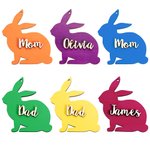 Personalized Wooden Bunny Eggs Easter Basket Tag with Name Easter Gift for Kids