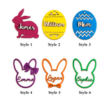 Personalized Wooden Bunny Eggs Easter Basket Tag with Name Easter Gift for Kids