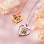 Collar personalizado de plata de ley en forma de corazón con 1-8 nombres grabados Regalo para ella el Día de la Madre