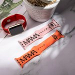 Personalised Silicon Birth Flower Blessing Mom Grandma Apple Watch Band Mother's Day Gift for Her