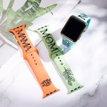 Personalised Silicon Birth Flower Blessing Mom Grandma Apple Watch Band Mother's Day Gift for Her