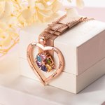 Collar personalizado de plata de ley en forma de corazón con 1-8 nombres grabados Regalo para ella el Día de la Madre