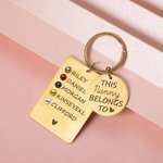 Personalized Engraved Birthstone Name Keychain for Mom