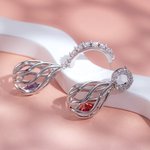 Boucles d'Oreilles Pendentifs Asymétriques Bijoux Personnalisés avec Pierre de Naissance Cadeau pour Femme