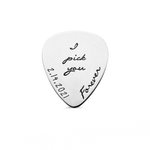 Custom Name I Pick You Forever Guitar Pick In Silver
