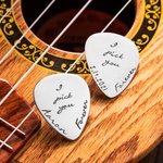 Custom Name I Pick You Forever Guitar Pick In Silver