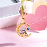 Collier Famille Personnalisé avec Pierre de Naissance Éléphants Mère et Enfant Cadeau de Fête des Mères pour Mère