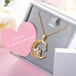 Collier Famille Personnalisé avec Pierre de Naissance Éléphants Mère et Enfant Cadeau de Fête des Mères pour Mère